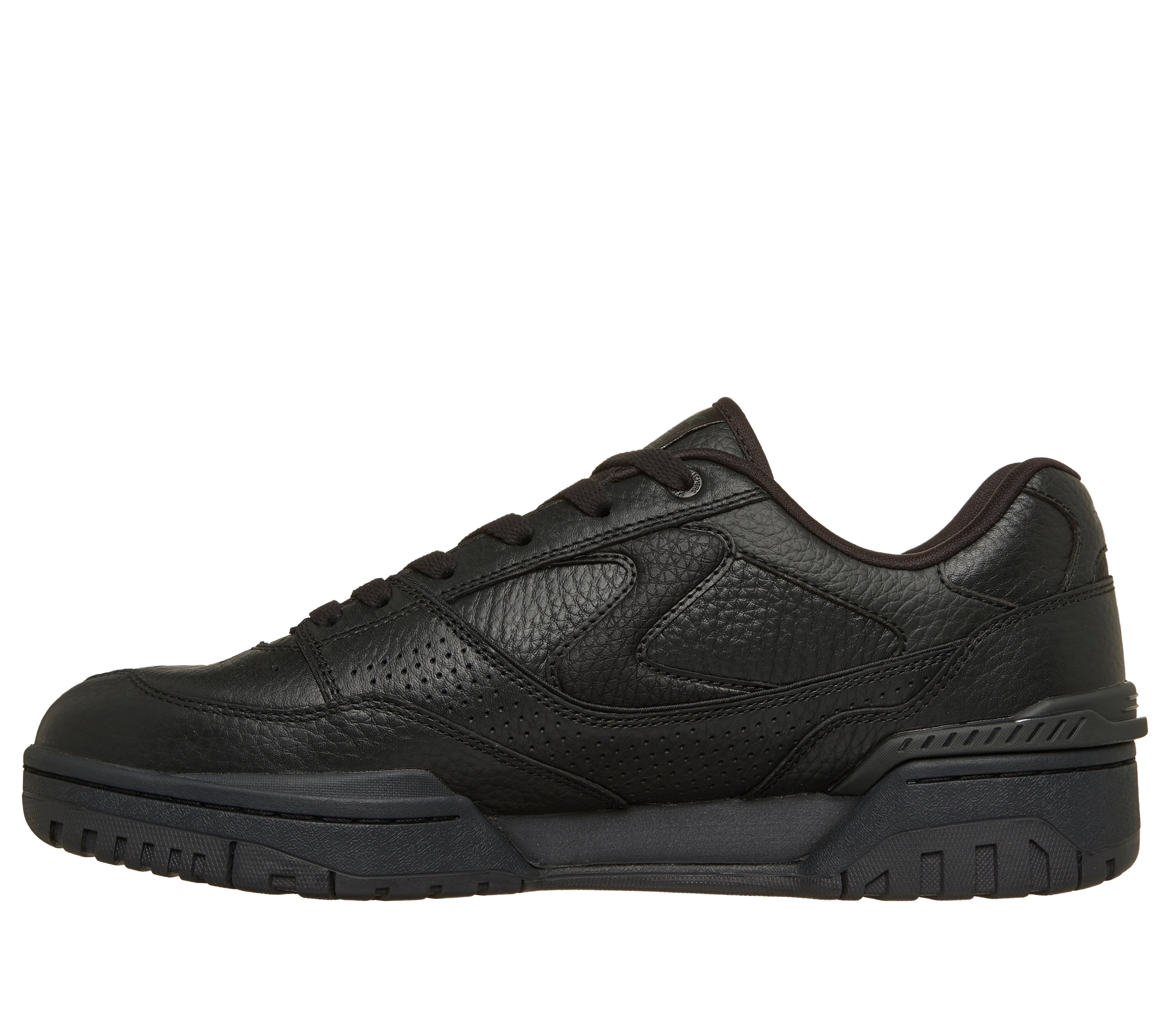 Skechers 254179 S-1992 - Troize Mens Black Leather Mix Trainers, inner side view.