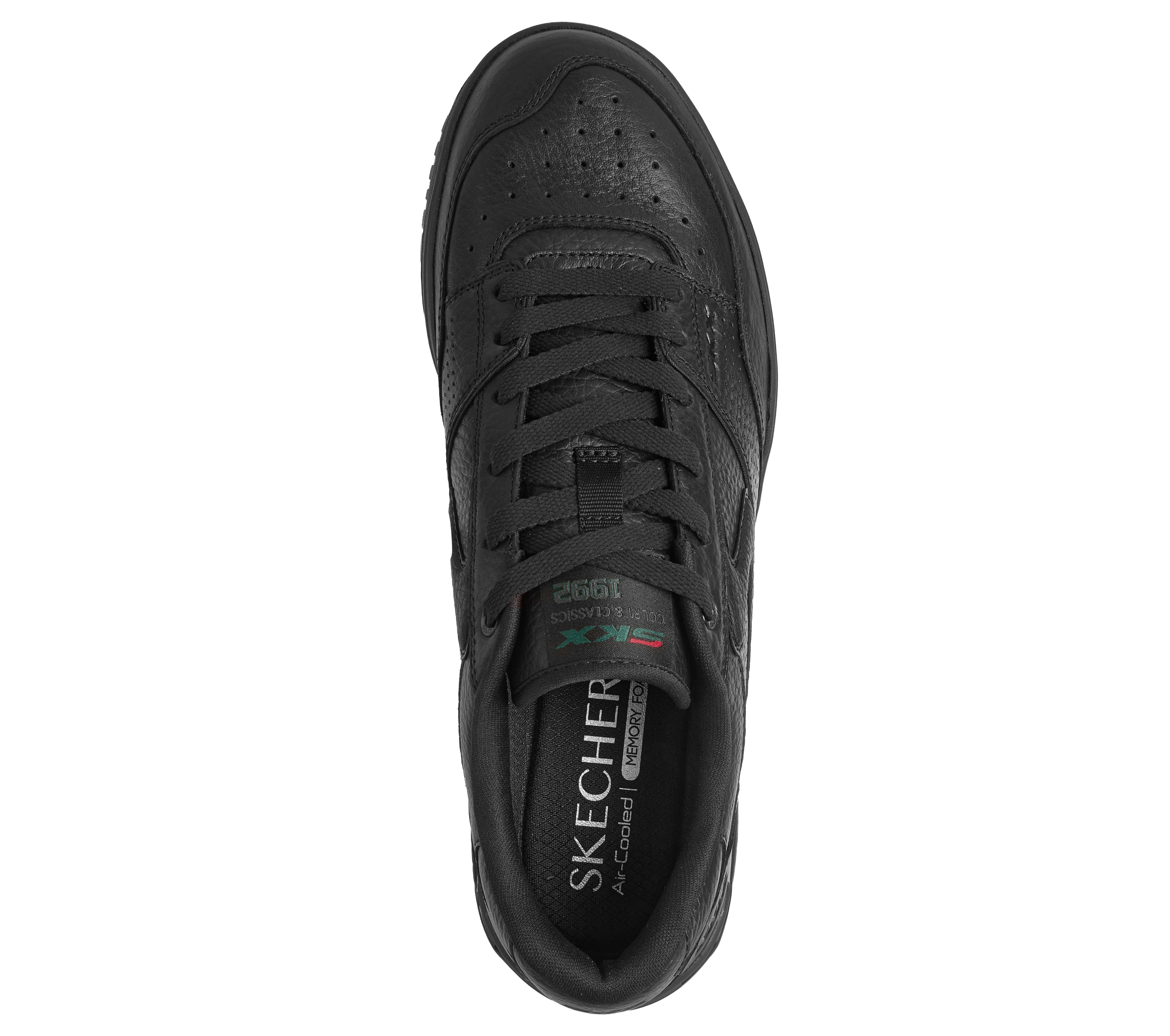 Skechers 254179 S-1992 - Troize Mens Black Leather Mix Trainers, insole and footbed view.