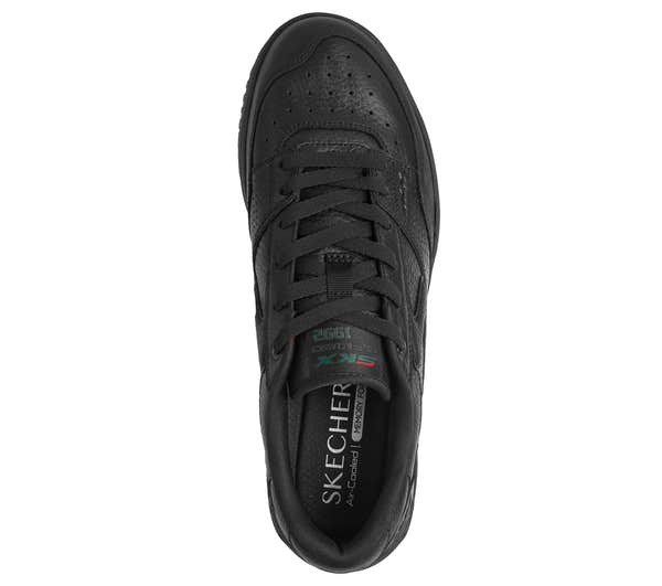 Skechers 254179 S-1992 - Troize Mens Black Leather Mix Trainers, insole and footbed view.