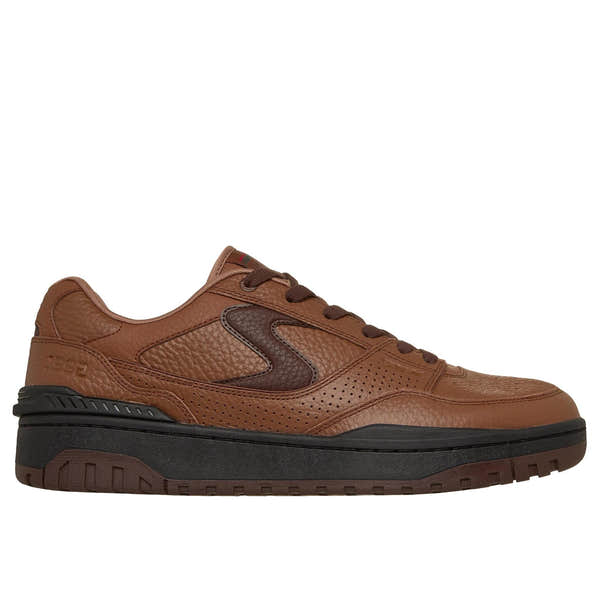 Skechers 254179 S-1992 - Troize Mens Brown Leather Mix Trainers, front three-quarter view.