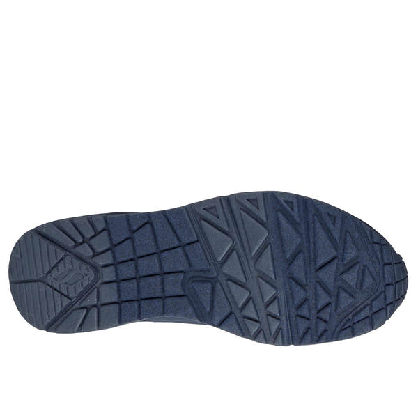 Skechers 73690 Uno - Stand On Air Ladies Dark Navy Lace Up Trainers, sole and tread view.