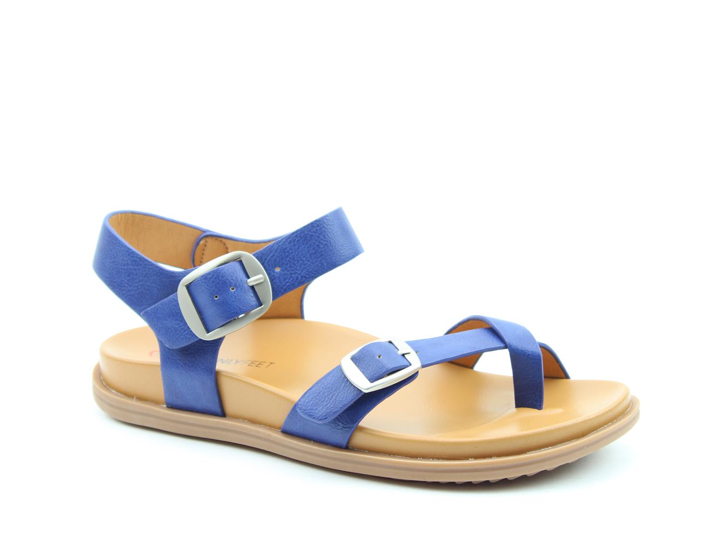 Heavenly Feet Palma Ladies Blue Vegan Buckle Sandals