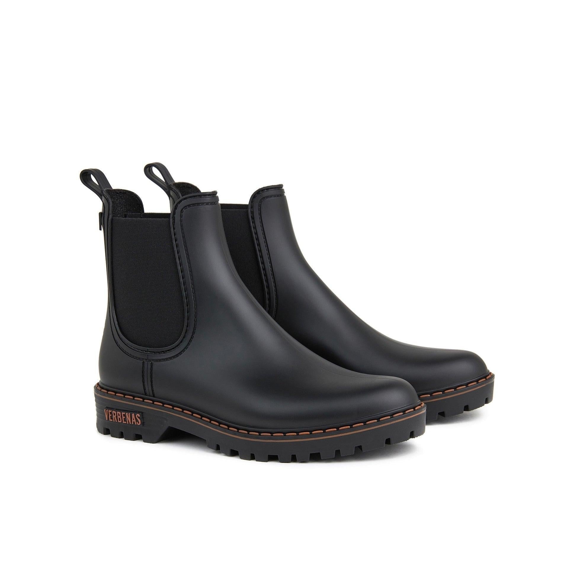 Verbenas Gaudi Countryside women's Black Waterproof Chelsea Boots, pair view.