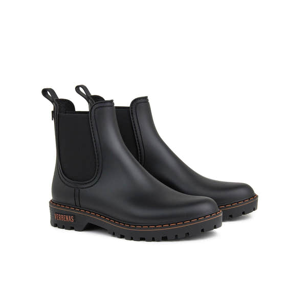 Verbenas Gaudi Countryside women's Black Waterproof Chelsea Boots, pair view.