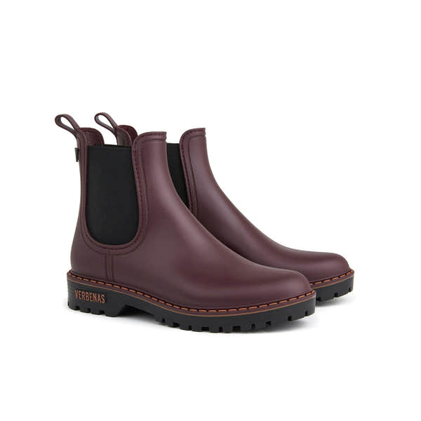 Verbenas Gaudi Countryside women's Burgundy Waterproof Chelsea Boots, pair view.
