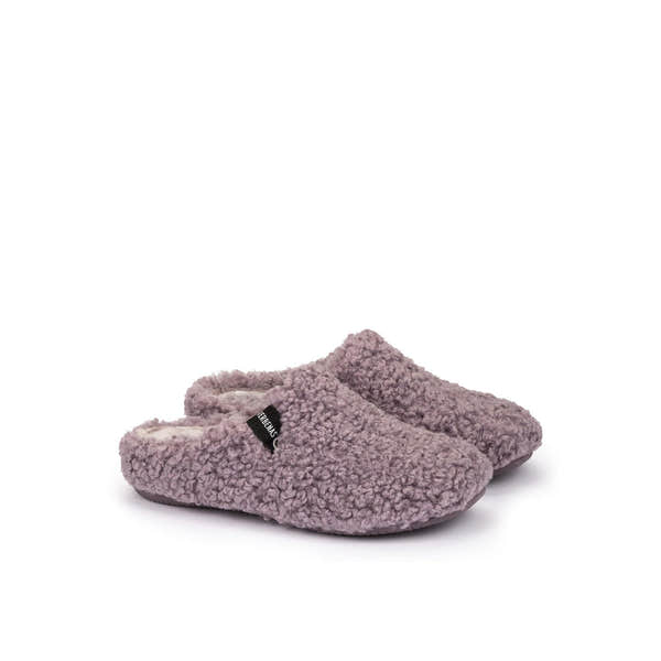 Verbenas York Curly women's Lilac Slippers, pair view.