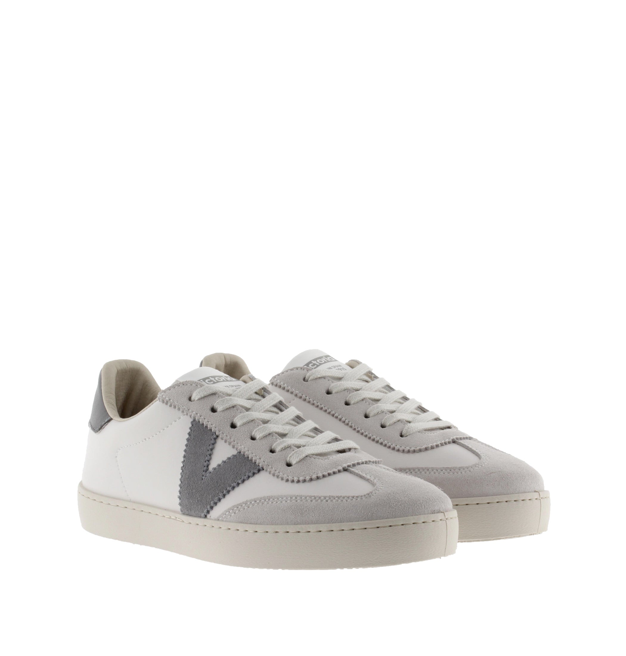 Victoria 1126184 Berlin Ladies Spanish Grey Leather Lace Up Trainers