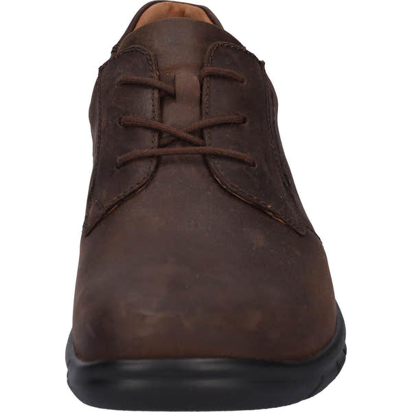Waldlaufer 366002 158 216 Hector men's Wide Dark Brown Leather Arch Support Lace Up Shoes, outer side view.