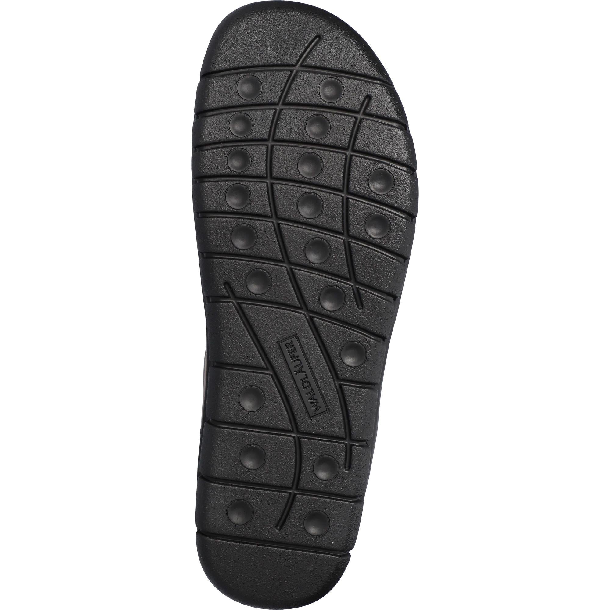 Waldlaufer 366002 158 216 Hector men's Wide Dark Brown Leather Arch Support Lace Up Shoes, sole and construction detail.
