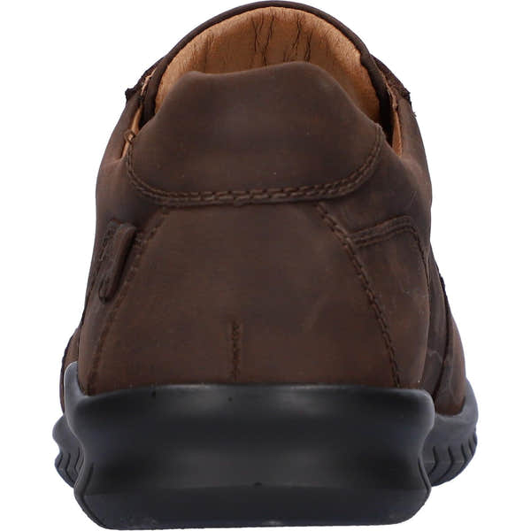 Waldlaufer 366002 158 216 Hector men's Wide Dark Brown Leather Arch Support Lace Up Shoes, top and fastening detail.
