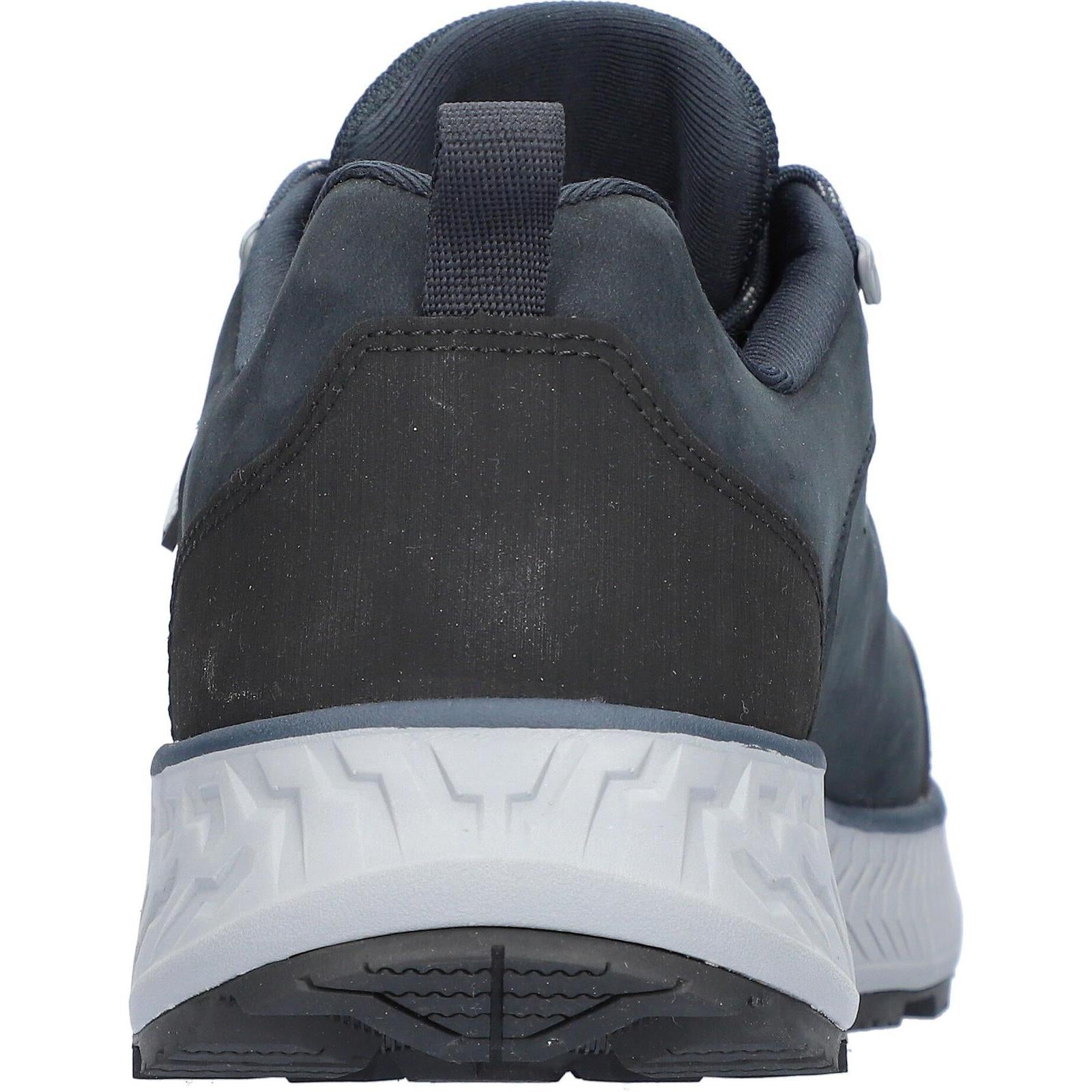 Waldlaufer 540951 102 194 H-Michi men's Wide Navy Blue Nubuck Arch Support Waterproof Lace Up Shoes, top and fastening.