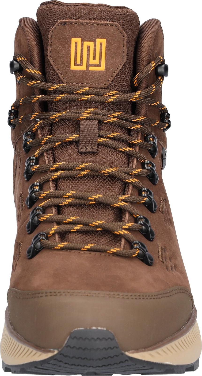 Waldlaufer 540970 100 166 H-Michi men's Wide Brown Nubuck Arch Support Waterproof Lace Up Ankle Boots, outer side view.