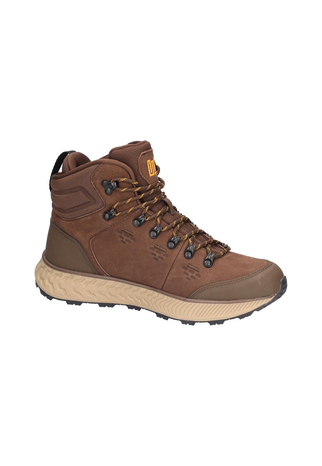 Waldlaufer 540970 100 166 H-Michi men's Wide Brown Nubuck Arch Support Waterproof Lace Up Ankle Boots, rear three-quarter.