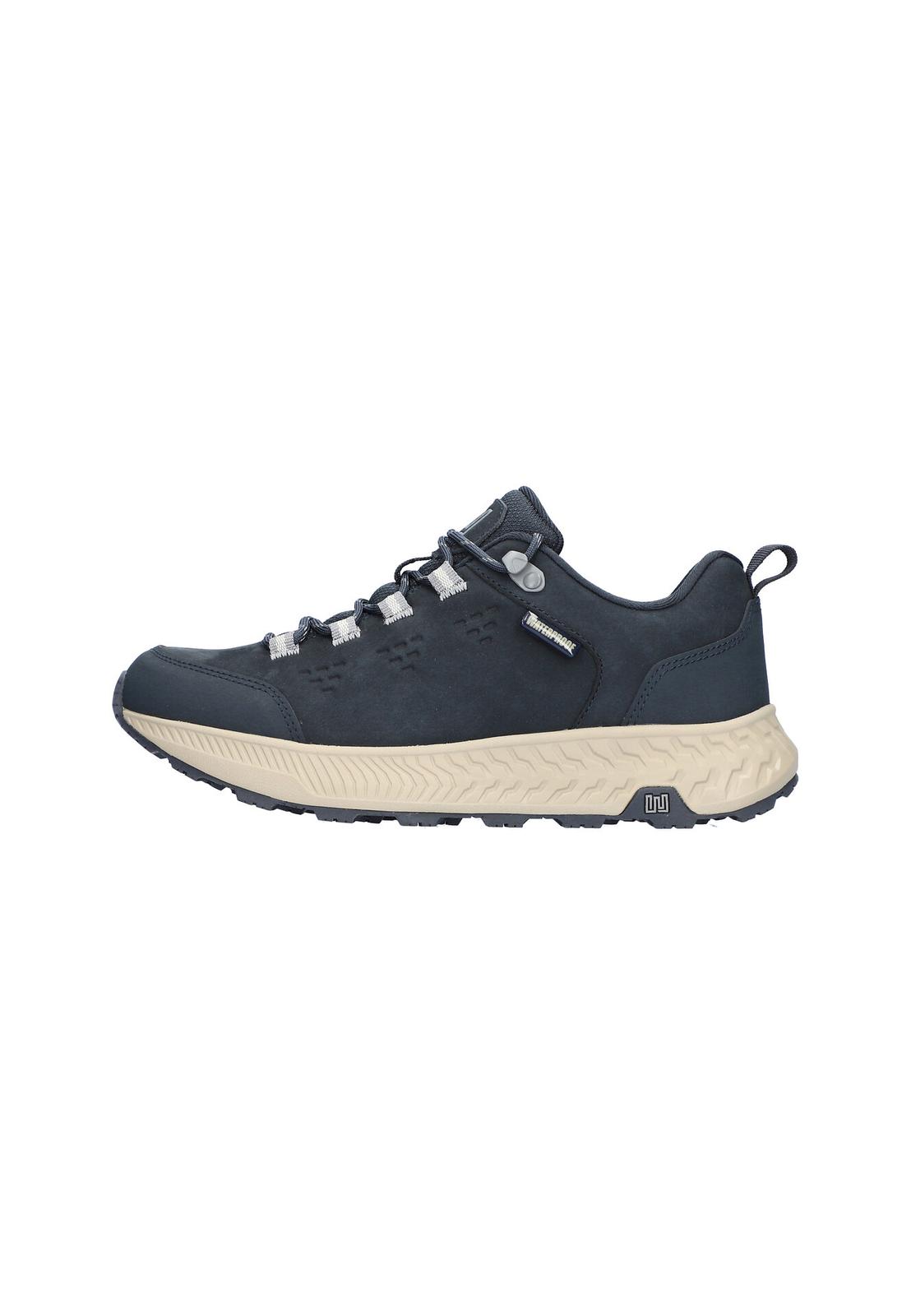 Waldlaufer 545950 101 194 H-Milli women's Wide Navy Blue Nubuck Arch Support Waterproof Lace Up Shoes, front three-quarter.