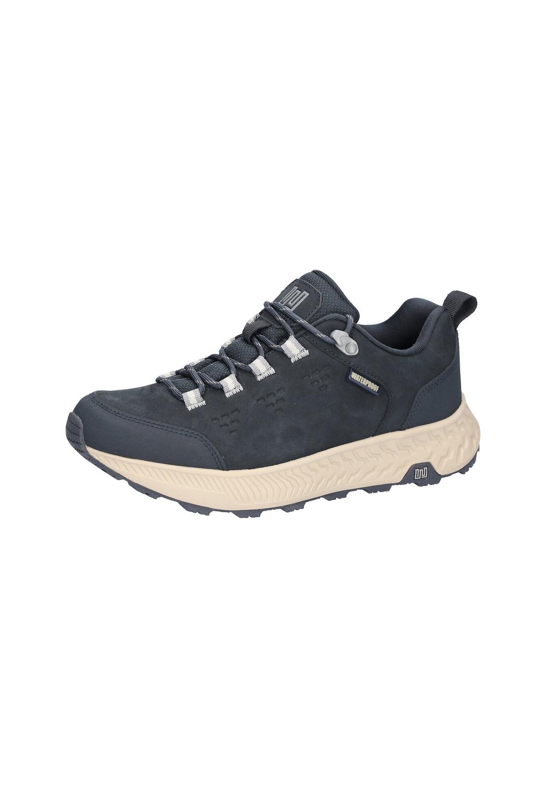 Waldlaufer 545950 101 194 H-Milli women's Wide Navy Blue Nubuck Arch Support Waterproof Lace Up Shoes, inner side view.
