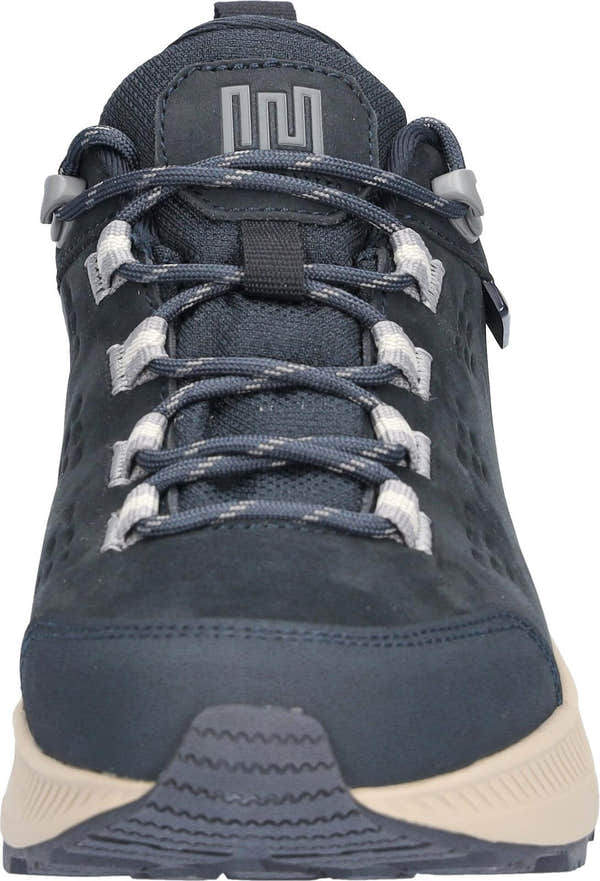 Waldlaufer 545950 101 194 H-Milli women's Wide Navy Blue Nubuck Arch Support Waterproof Lace Up Shoes, outer side view.