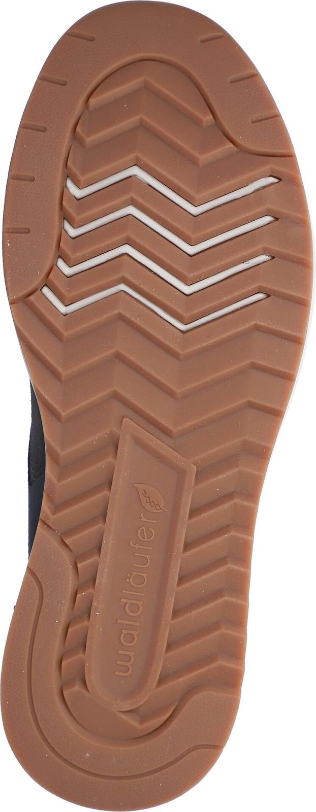 Waldlaufer 567001 100 052 H-Carlo men's Wide Carbon Grey Suede Arch Support Lace Up Trainers, sole and construction detail.