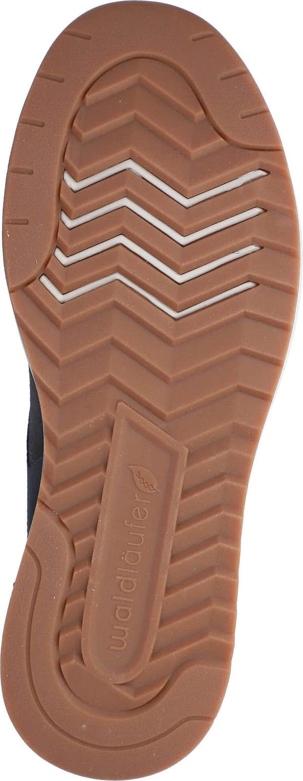 Waldlaufer 567001 100 052 H-Carlo men's Wide Carbon Grey Suede Arch Support Lace Up Trainers, sole and construction detail.