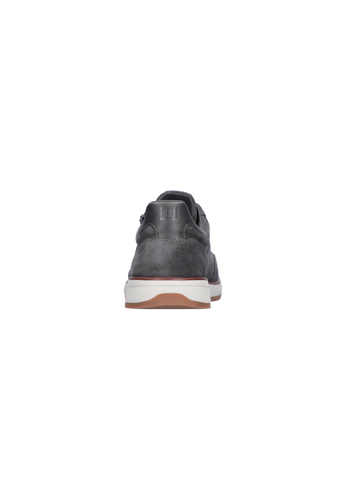 Waldlaufer 567001 100 052 H-Carlo men's Wide Carbon Grey Suede Arch Support Lace Up Trainers, top and fastening detail.