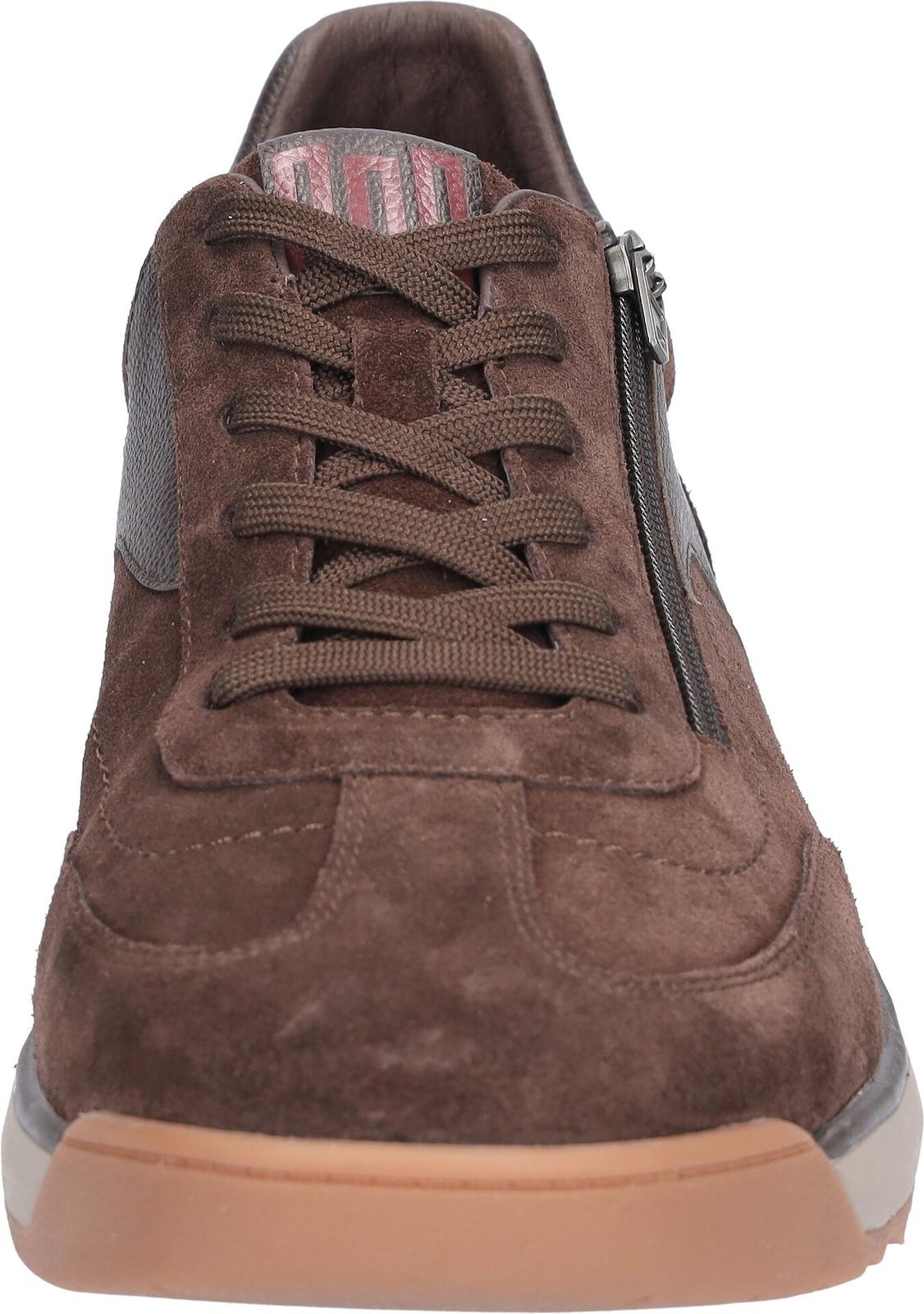 Waldlaufer 567001 102 166 H-Carlo men's Wide Dark Brown Suede Arch Support Lace Up Trainers, outer side view.