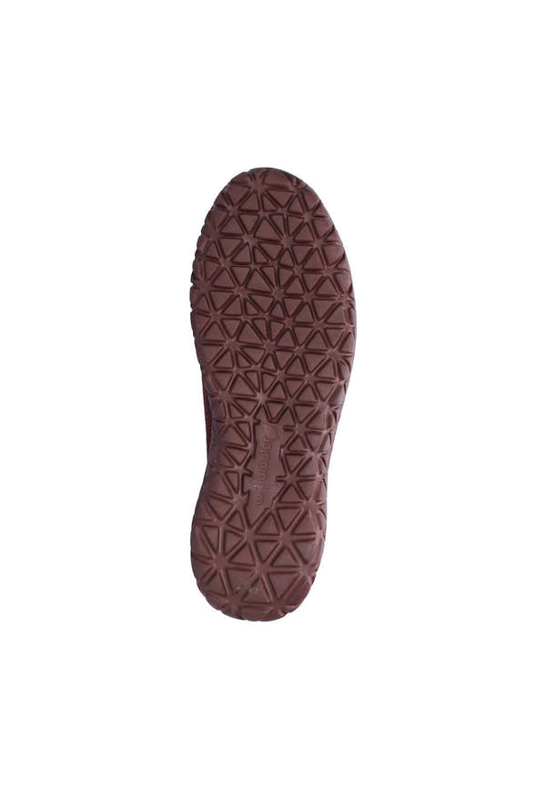 Waldlaufer H89001 253 020 Havy Soft women's Wide Burgundy/Chocolate Brown Suede Stretch Arch Support Zip & Lace Trainers.