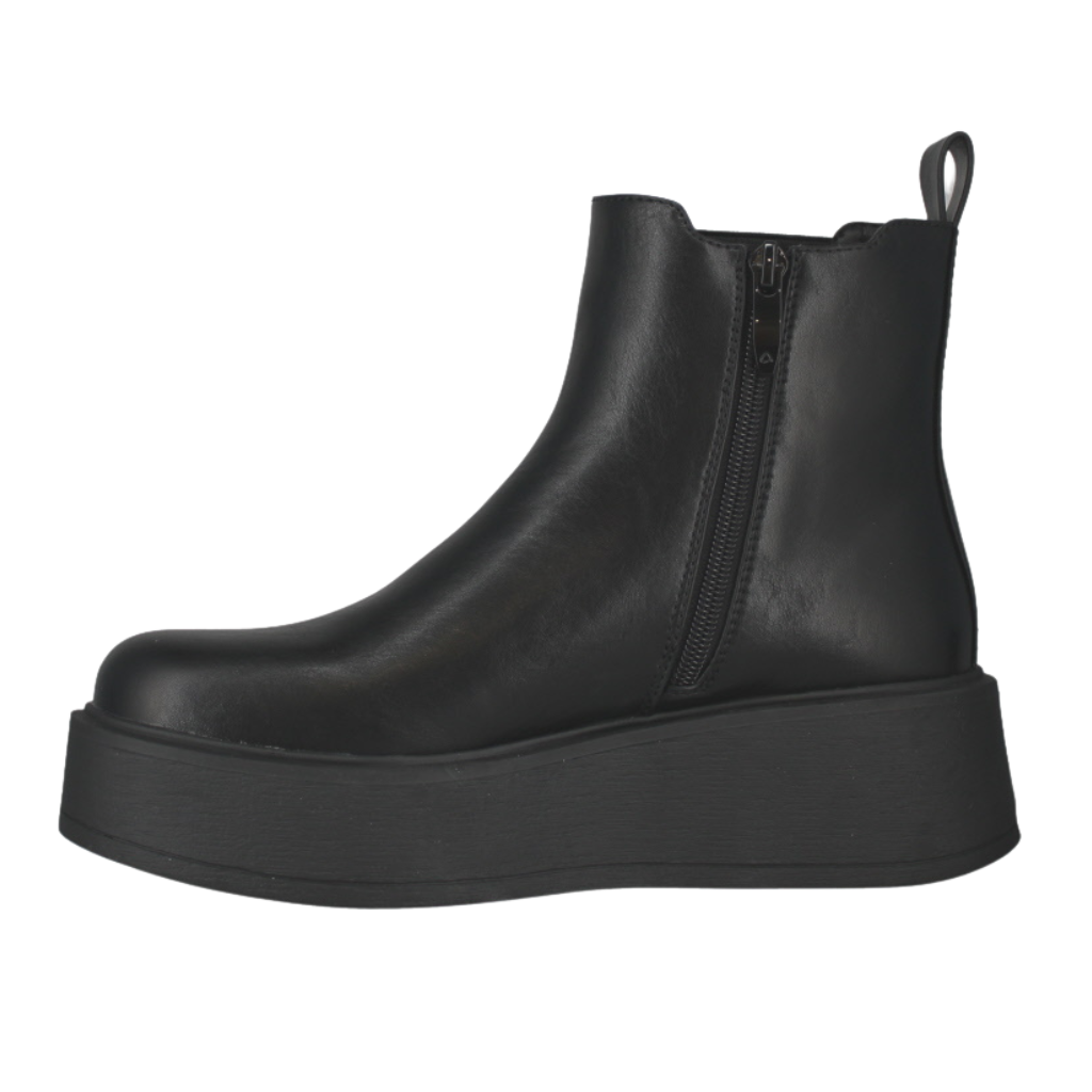 Westland Gemma 01 women's black vegan platform chelsea ankle boots, opposite side view.