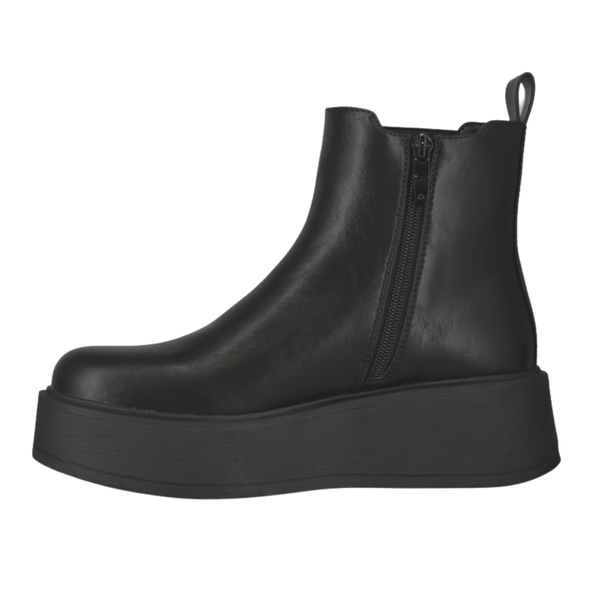 Westland Gemma 01 women's black vegan platform chelsea ankle boots, opposite side view.