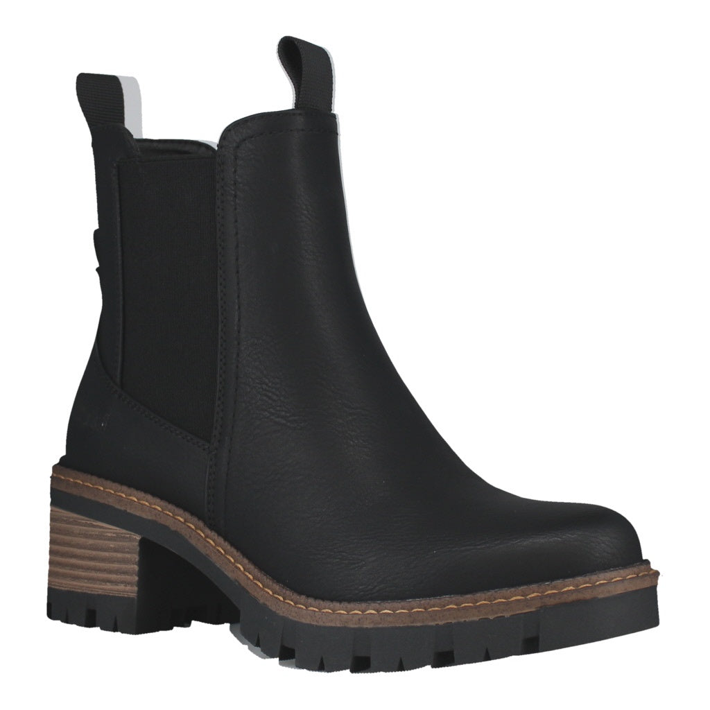 Westland Geri 03 women's black vegan heeled chelsea ankle boots, front three-quarter view.