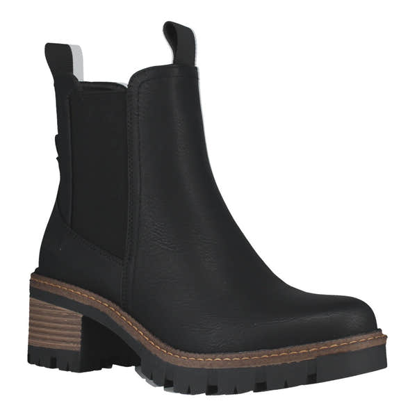 Westland Geri 03 women's black vegan heeled chelsea ankle boots, front three-quarter view.