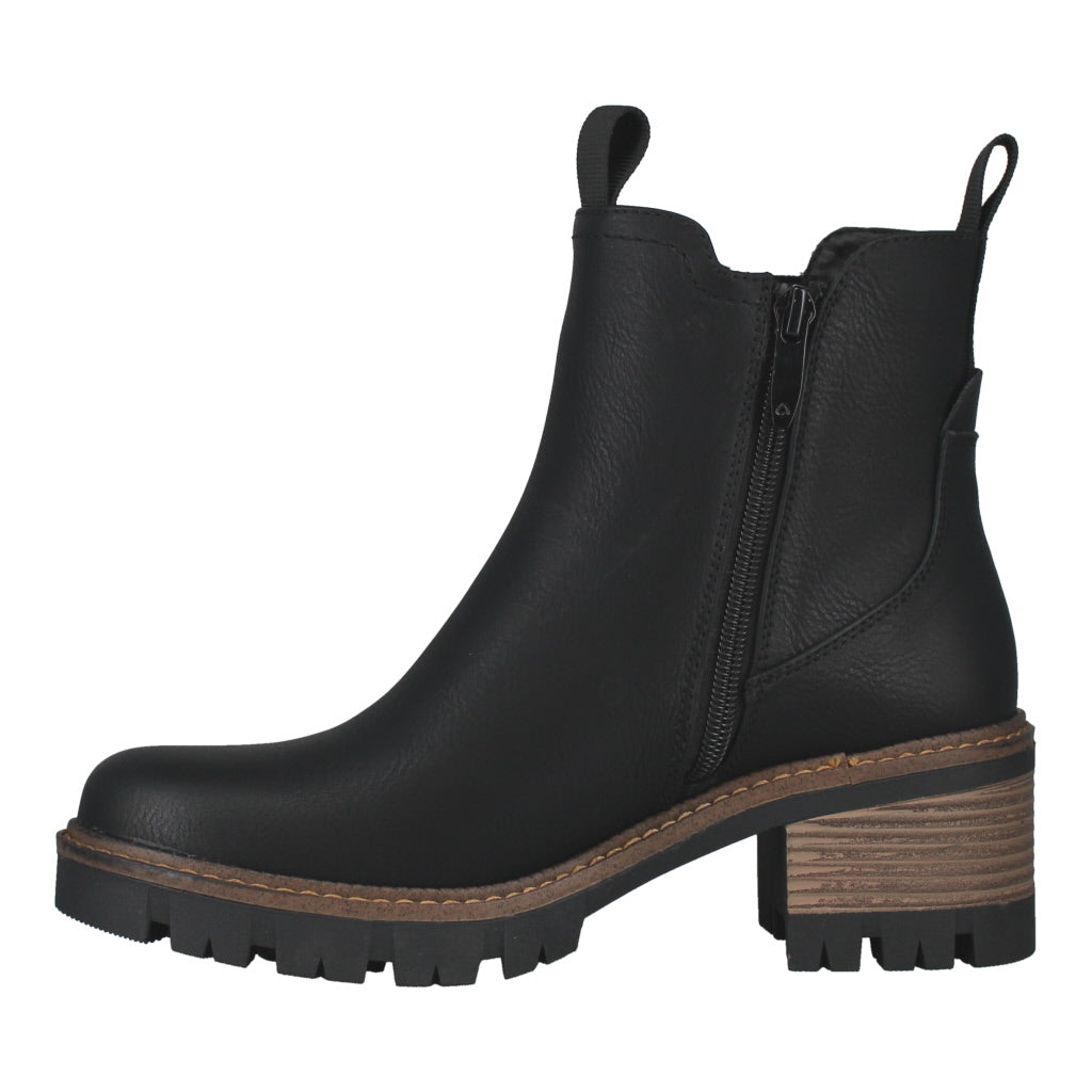 Westland Geri 03 women's black vegan heeled chelsea ankle boots, opposite side view.