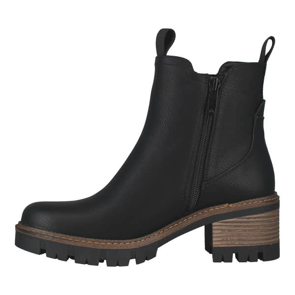 Westland Geri 03 women's black vegan heeled chelsea ankle boots, opposite side view.