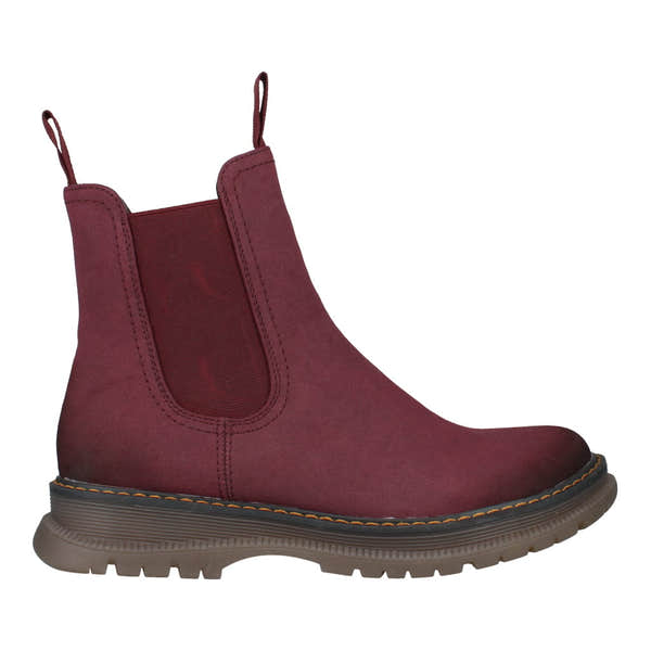 Westland Peyton 05 women's burgundy vegan chelsea ankle boots, side view.