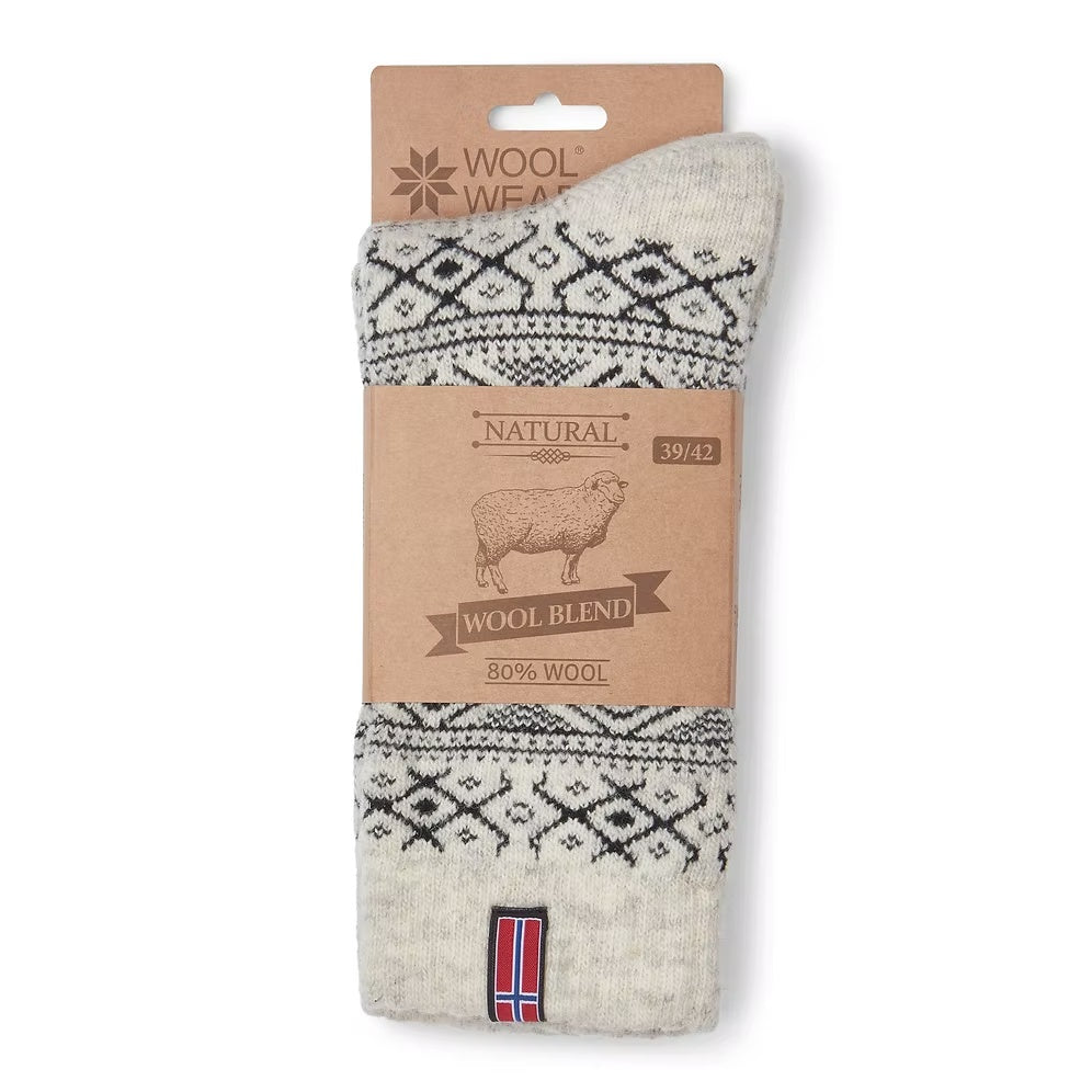 Woolwear Norway Flag Grey Black Norwegian wool socks — product view 2