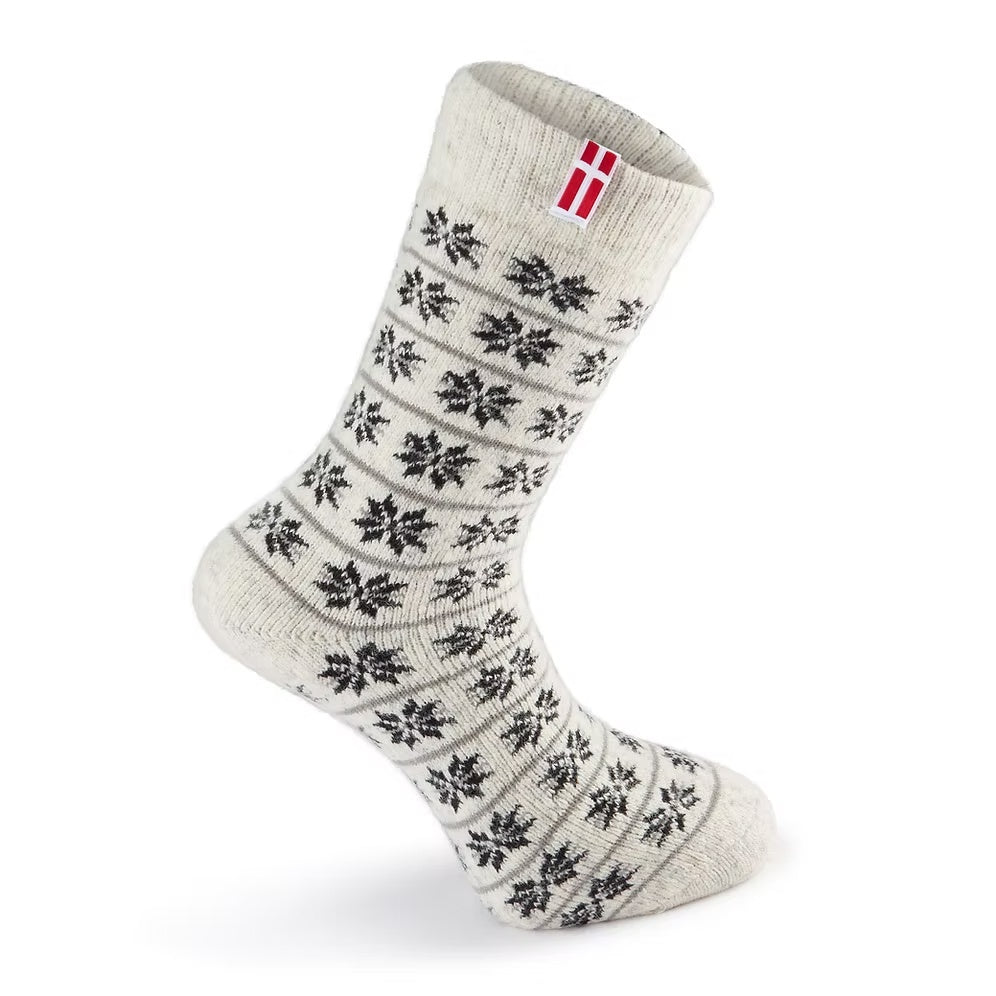Woolwear Danish Flag Grey Black Norwegian wool socks — product view 1