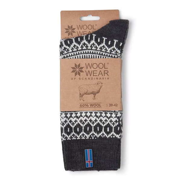 Woolwear Icelander Graphite Norwegian wool socks — product view 2