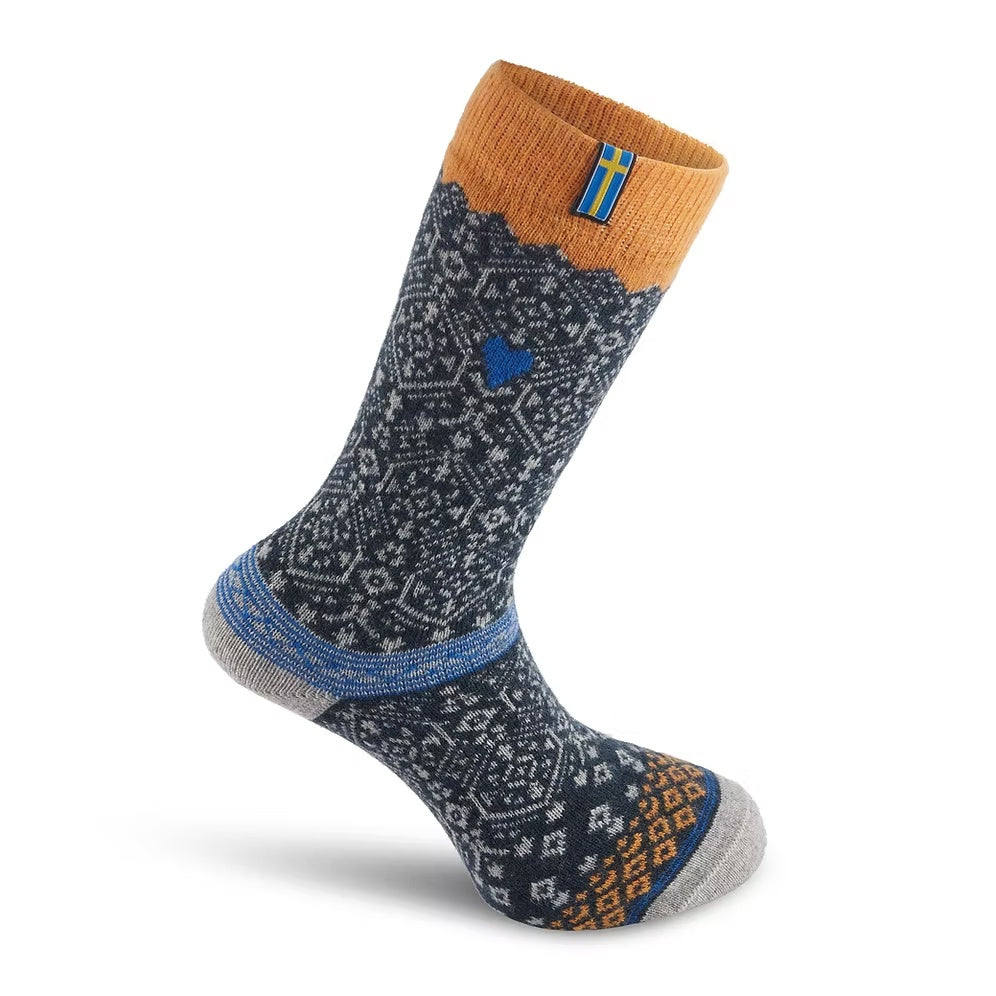Woolwear Swedish Flag Norwegian wool socks — product view 1
