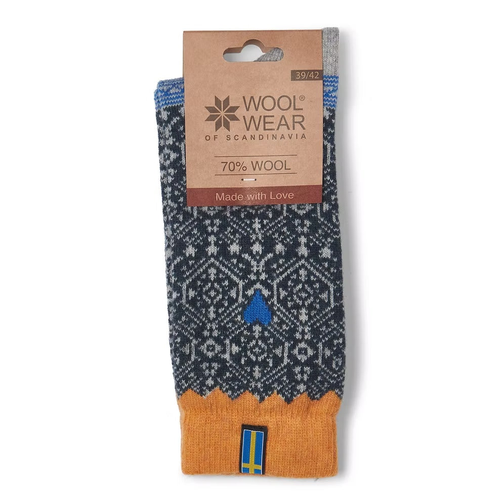 Woolwear Swedish Flag Norwegian wool socks — product view 2