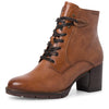 Tamaris 25108-29 348 Ladies Cognac Leather Zip & Lace Ankle Boots