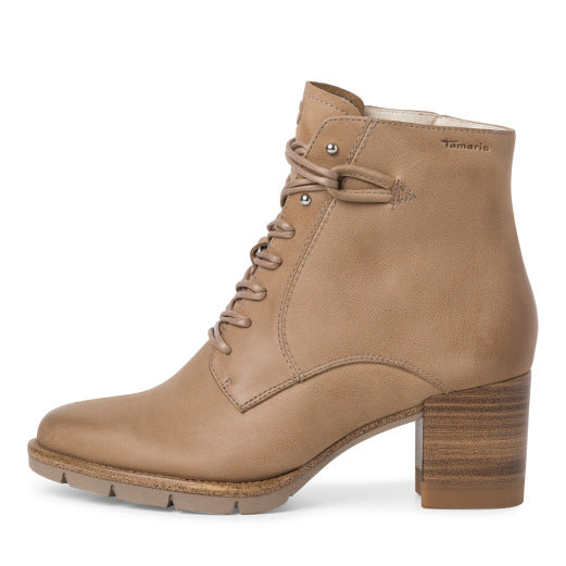 Tamaris 25108-29 474 Ladies Desert Nubuck Zip & Lace Ankle Boots