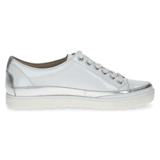 Caprice 23654-20 122 Ladies White Leather Lace Up Trainers