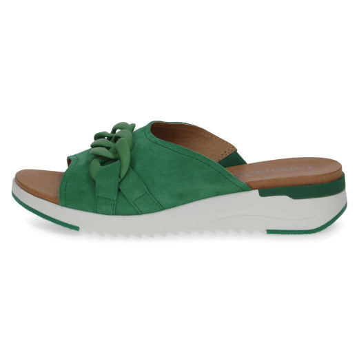 Caprice 27206-20 737 Ladies Green Suede Slip On Sandals