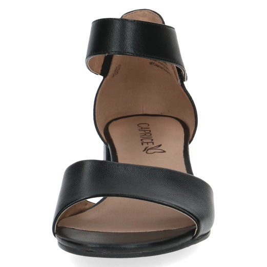 Caprice 28212-20 022 Ladies Black Leather Touch Fastening Sandals