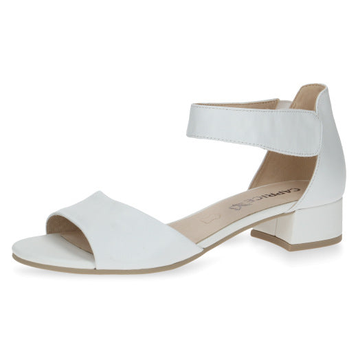 Caprice 28212-20 102 Ladies White Leather Touch Fastening Sandals