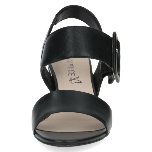 Caprice 28306-20 022 Ladies Black Leather Buckle Sandals