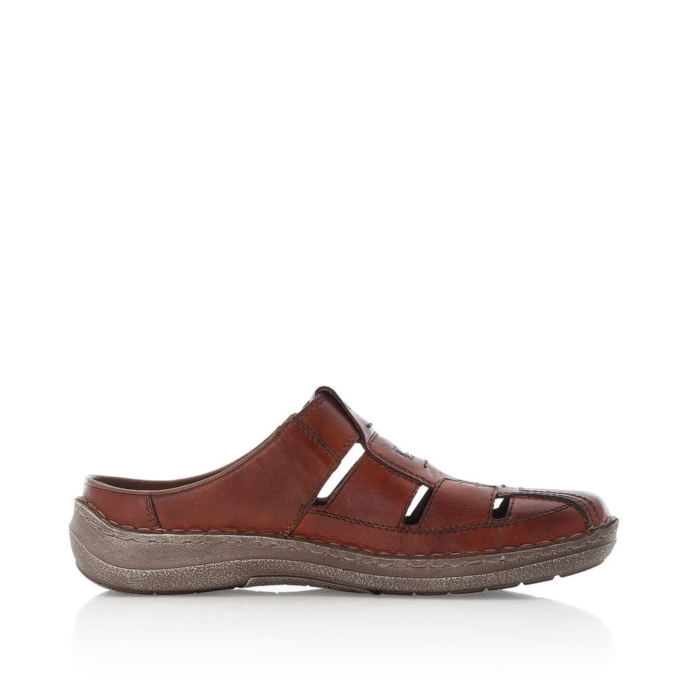 Rieker 03085-24 Mens Brown Leather Mules
