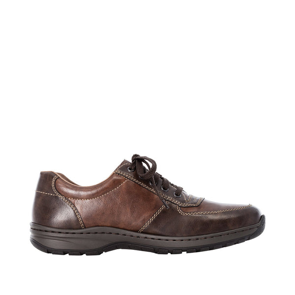 Rieker 03329-25 Mens Brown Lace and Zip Shoes