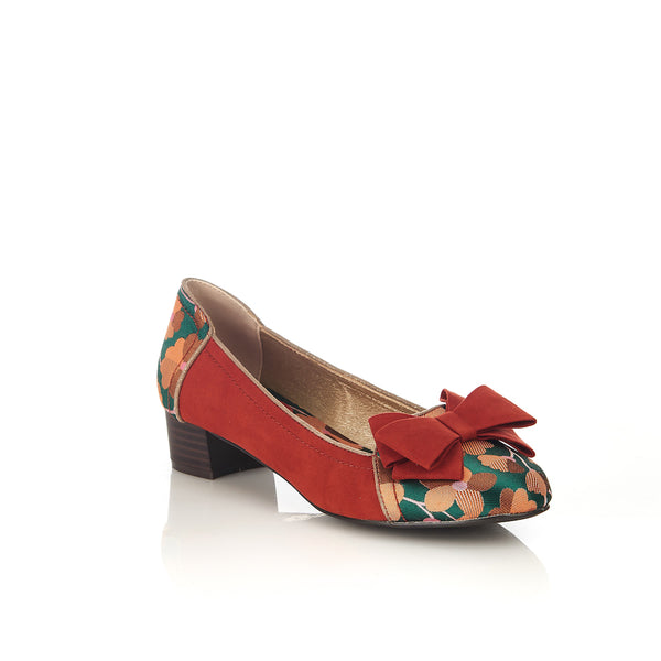Ruby Shoo Aurora Russet Low Heel Court Shoes - elevate your sole