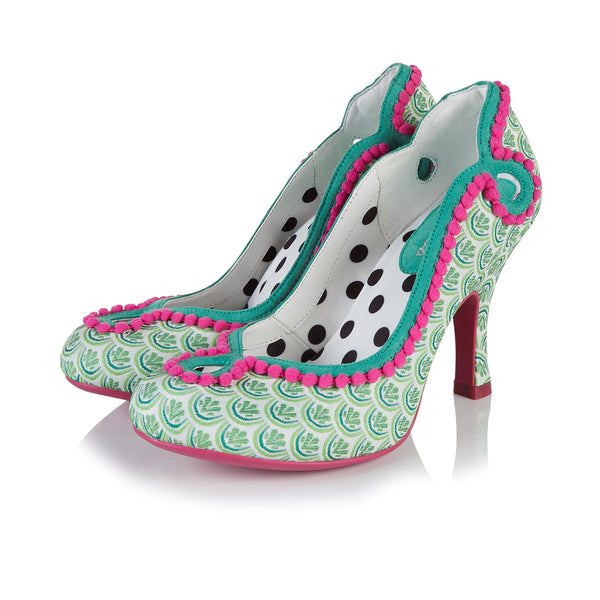 Ruby Shoo Miley Ladies Green Heels Court Shoes
