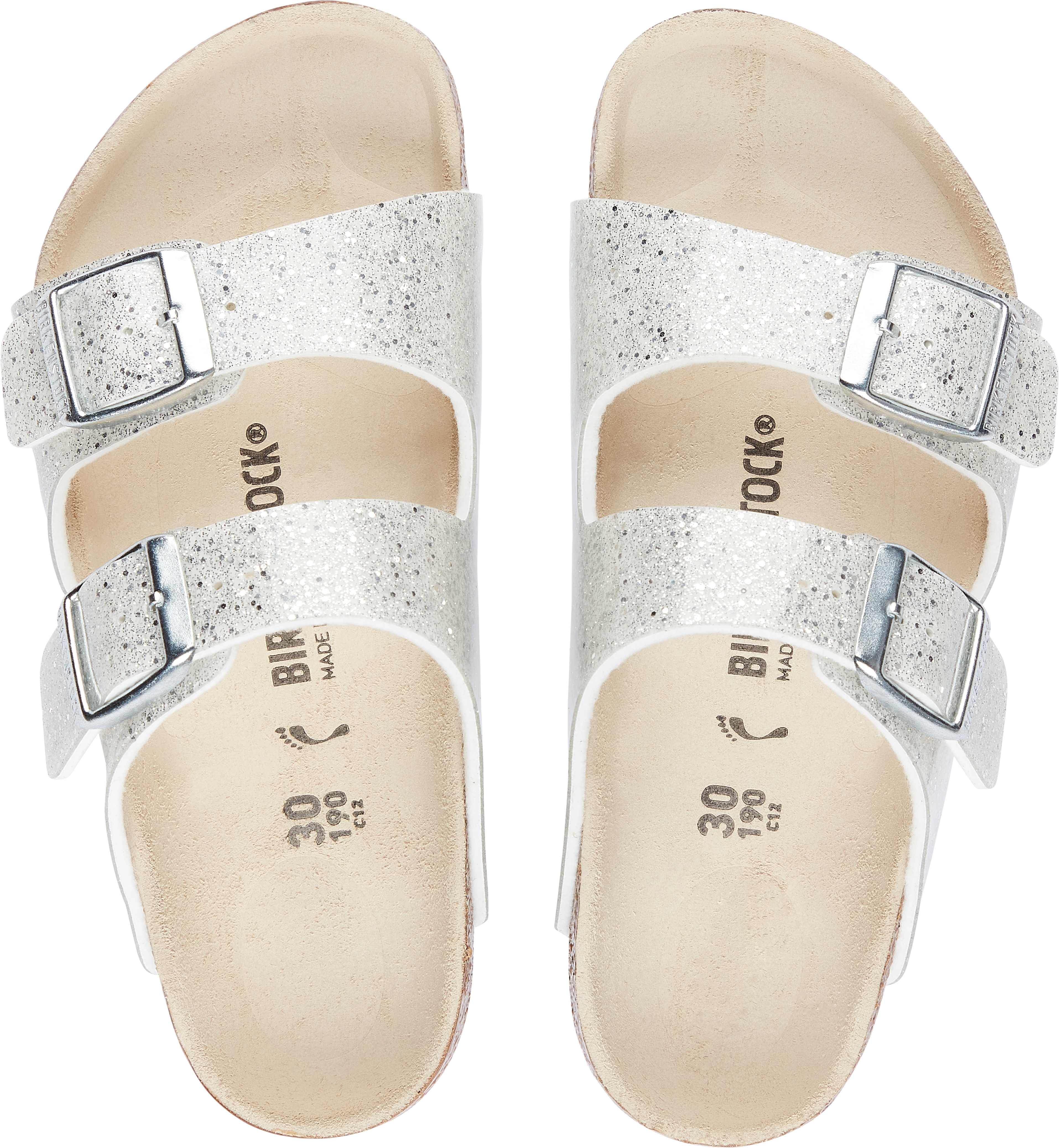 Birkenstock Arizona 1022230 Girls Narrow Cosmic Sparkle White Slip On Sandals