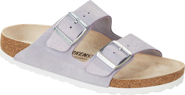 Birkenstock Arizona VL Shimmering 1024248 Ladies Purple Fog Suede Arch Support Slip On Sandals